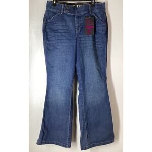NWT Lane Bryant Women's Size 14 Flare Jeans Tighter Tummy Tech Blue